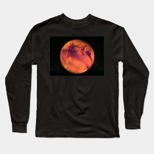 Mars Rendering Print Long Sleeve T-Shirt by SPACE ART & NATURE SHIRTS 